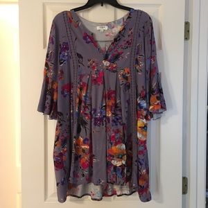 Brand new gray flower dress